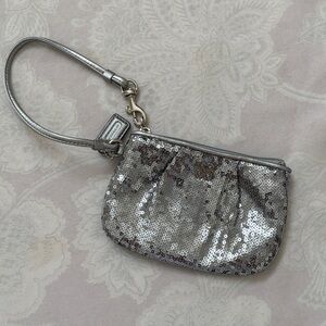 Coach Metallic Sequin Wristlet